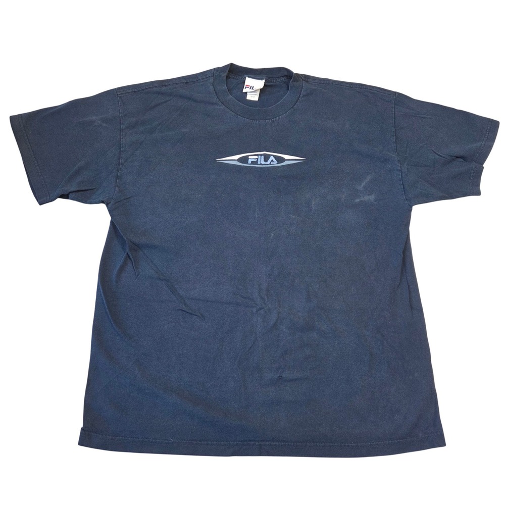 Vintage Fila Graphic T-Shirt Mens XL Cyber Y2k Skater Embroidered Short Sleeve
